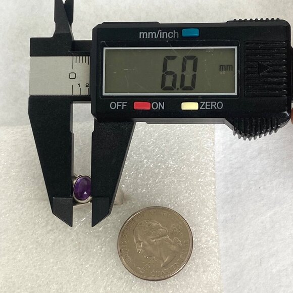 Sterling Silver 925 Asymmetric Oval Purple Amethyst Cabochon Ring Sz 5.75 - Picture 16 of 16